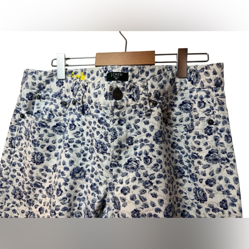 J.Crew Toothpick Mid Rise Floral Stretch Jeans - Picture 5 of 14